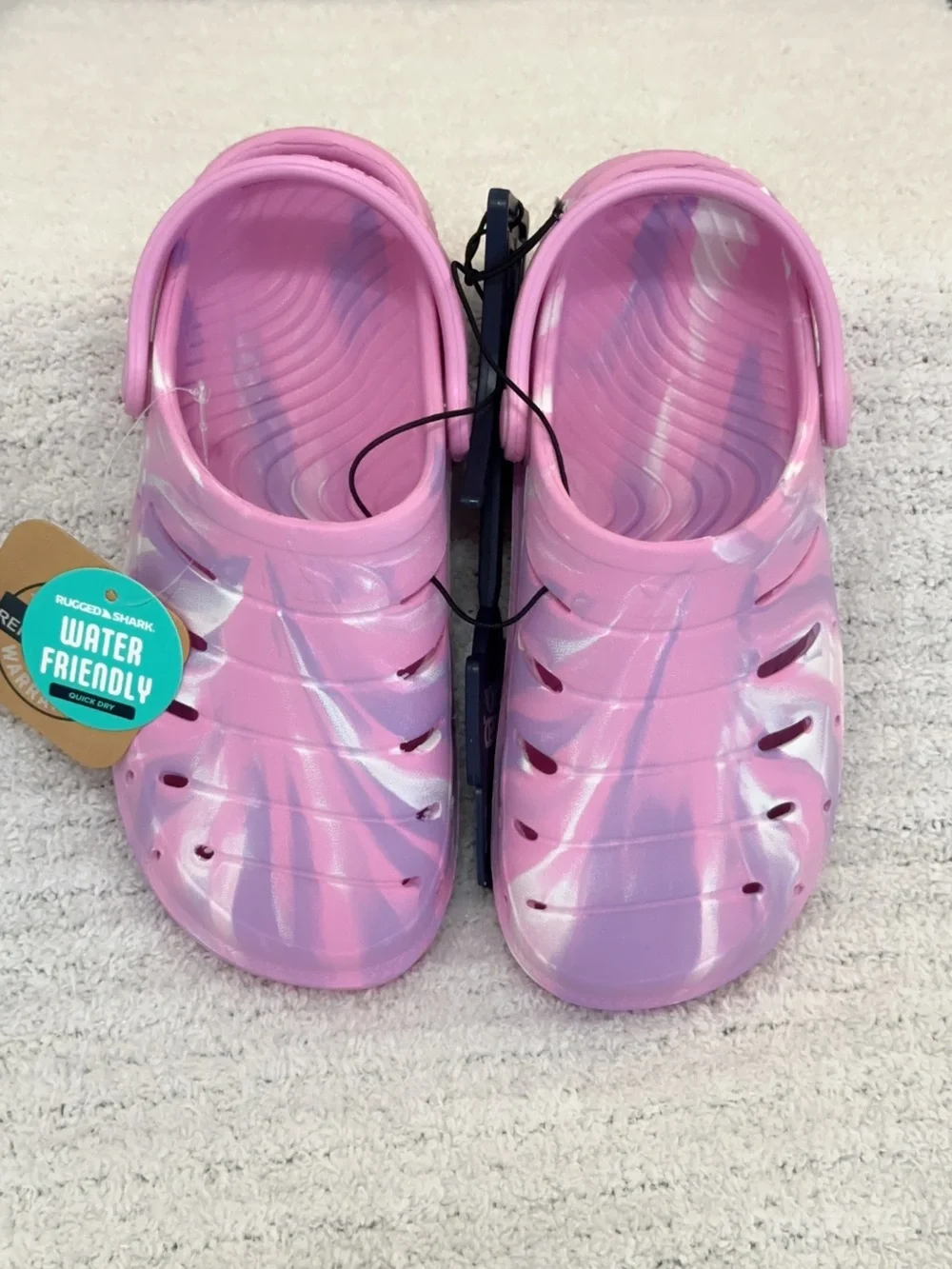Kids Toddler Pink Marble Water-Friendly Eva Clogs